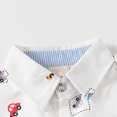 thumbnail image 5 of felwors Toddlers Baby Boys Lapel Long Sleeves Cotton Button Down Lapel Shirts Girls T-Shirts Kids Tops Graphic Car Print Tee (White,5-6 Years), 5 of 7