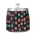 thumbnail image 7 of Yayeee Ashtray with Lid for Cigarette Smokeless Stainless Steel Home Ash Holder, Red Block Pattern, 7 of 7