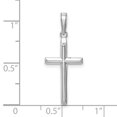 thumbnail image 2 of 10k White Gold 3-d Beveled Stick Religious Faith Cross High Polish 25.1x13mm Wide Pendant Necklace for Women, 2 of 2