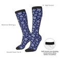 thumbnail image 6 of Fotbe Snowflakes On Dark Blue print Women's Men's Novelty Crew Socks Cotton Socks Knee High Socks for Walking,Running,Nurses,Pregnancy, 6 of 8