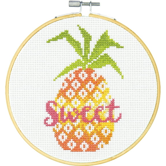 Dimensions Counted Cross Stitch Kit 6"-Sweet Pineapple (14 Count)
