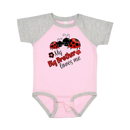 

Inktastic My Big Brother Loves Me with Cute Ladybugs Gift Baby Boy or Baby Girl Bodysuit