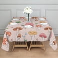 thumbnail image 3 of Red Mushroom Cartoon Light Pattern Square Tablecloth,Waterproof Square Table Cover,Wipeable Spillproof Washable Table Cover for Home Kitchen Party Decor 52"x52"(132x132cm), 3 of 6