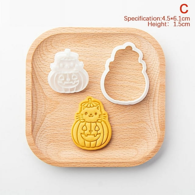 Halloween Kitten Cookie Mould Ghost Cute Cartoon Kitten Cat Shape Baking Tool