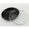 thumbnail image 4 of 2 Pcs Grille en Acier Inoxydable pour Viande Grille Ronde Portable pour Rôtir les Légumes Pizza - 28cm (Sans Plateau de Cuisson Noir), 4 of 8