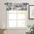 thumbnail image 7 of Christmas Kitchen Curtains and Valances Set, Vintage Winter Deer Woodhouses Forest Country Scene Rod Pocket Window Valance Window Curtain Panels for Living Room Bedroom Laundry, 27.5x36in, 3 Pieces, 7 of 7
