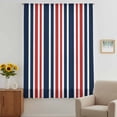thumbnail image 3 of Navy Blue Red Striped Sheer Curtains 72 Inches Long, Modern Minimalist Ombre Lines Light Filering Curtains, Breathable Simi Curtain Privacy Drapes for Living Room Bedroom Lightweight Window Treatment, 3 of 9