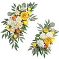 thumbnail image 4 of 2 piezas de corona de arco de boda, telón de fondo Floral, flores de seda hechas a mano, botín de flores artificiales para puerta de granja, pared de Amarillo, 4 of 8