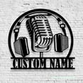 thumbnail image 3 of Craftnamesign Personalized Music Audio Studio Metal Wall Art, Custom Microphone Headphone Sign, 3 of 5