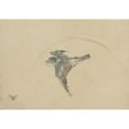 thumbnail image 2 of Katsushika Hokusai 14x11 Gold Ornate Wood Frame and Double Matted Museum Art Print Titled - A Bird Flying to the Left, Seen from Above (1830-1850), 2 of 4