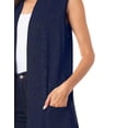 thumbnail image 3 of Chaleco ligero tejido con bolsas color Azul Marino AMAD Casual para mujer Talla L, 3 of 5