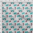 thumbnail image 3 of oneOone Silk Tabby Turquoise Green Fabric Direction Compass Bag & Headphone Travel Dress Material Fabric Print Fabric By The Yard 42 Inch Wide, 3 of 4