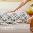 thumbnail image 6 of Codi Flannel Sheets Queen Size- 4 Pieces Ultra Soft Flannel Sheet Set, Cozy 100% Cotton Blue Plaid Bedsheets, Brushed for Extra Softness, Fall Themed Warm Bedding Sheets, 14 Inch Deep Pocket, 6 of 16