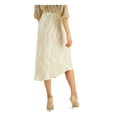 thumbnail image 2 of Alfani Womens Beige Zippered Asymmetric Hem Printed Midi Wear to Work A-Line Skirt 12, 2 of 3