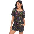 thumbnail image 1 of Womens Pajama Sets Short Sleeve Sleepwear with Pockets,Music Notes, 1 of 5