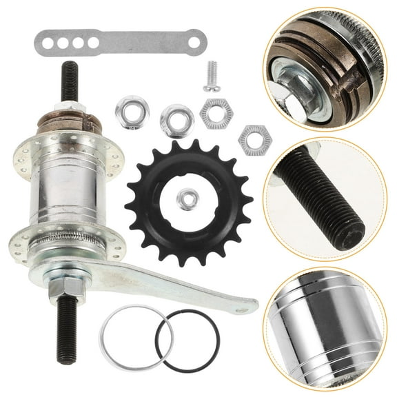 Raindrops 1Set Plated Silver Rear Hub 32 Holes Bicycle Back Brake Bike Replacement Part with Durable Metal