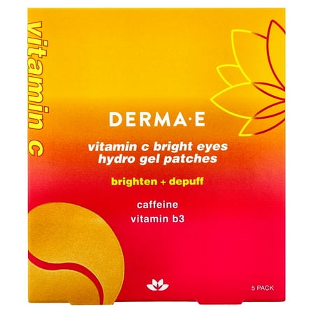DERMA E Vitamin C Bright Eyes Hydro Gel Patches, For All Skin Types, 5 Pack