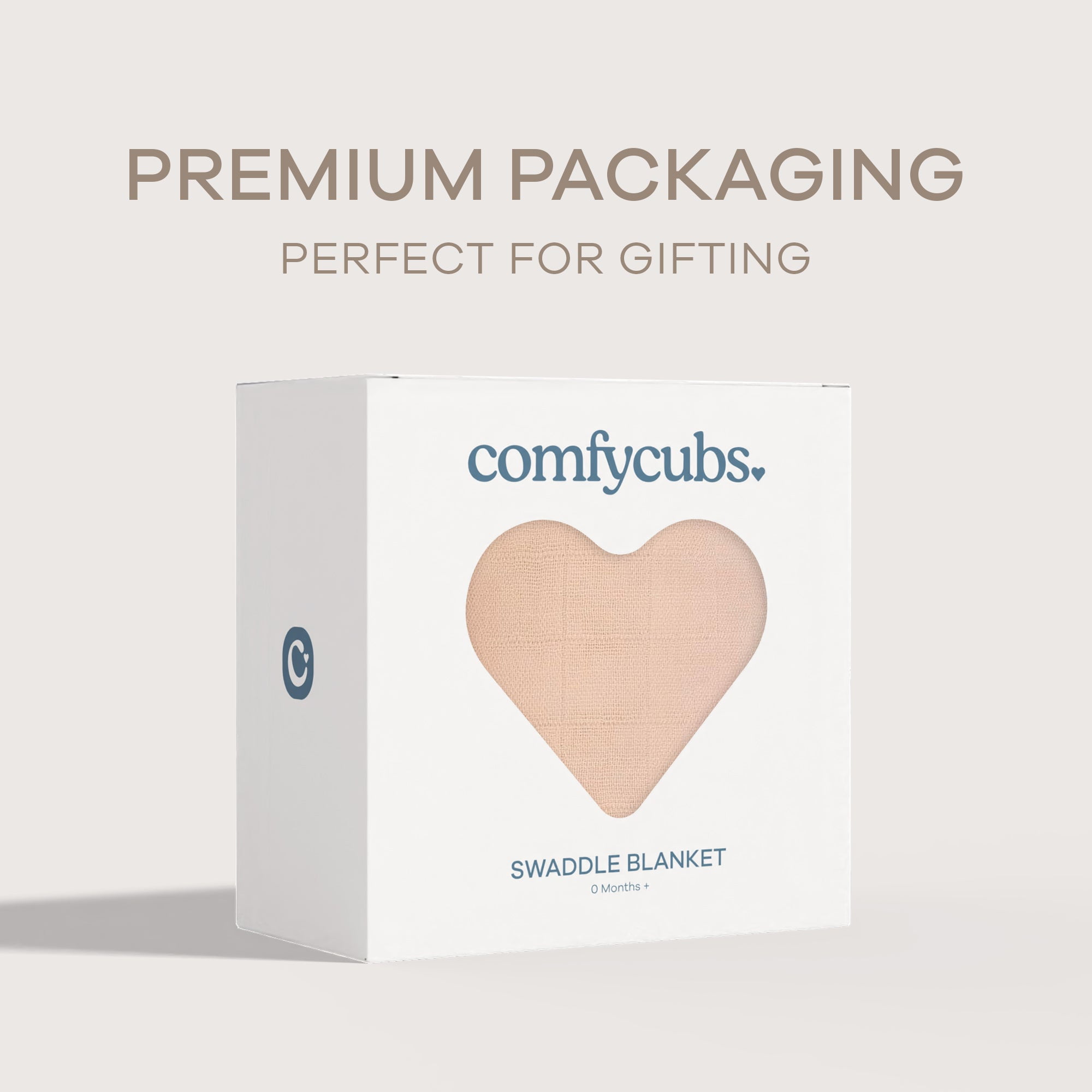 Comfy Cubs 1 Pack Muslin Swaddle Blankets - Receiving Blanket, Wrap for Boys and Girls (Blush)