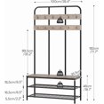 thumbnail image 4 of Hall Tree with Bench, Entryway Bench with Coat Rack, Mud Room Rack with 12 Double Hooks and Shoe Storage, Coat Tree, Shoe Rack Organizer, for Foyer, Front Door, Rustic Brown BF05MT01, 4 of 10