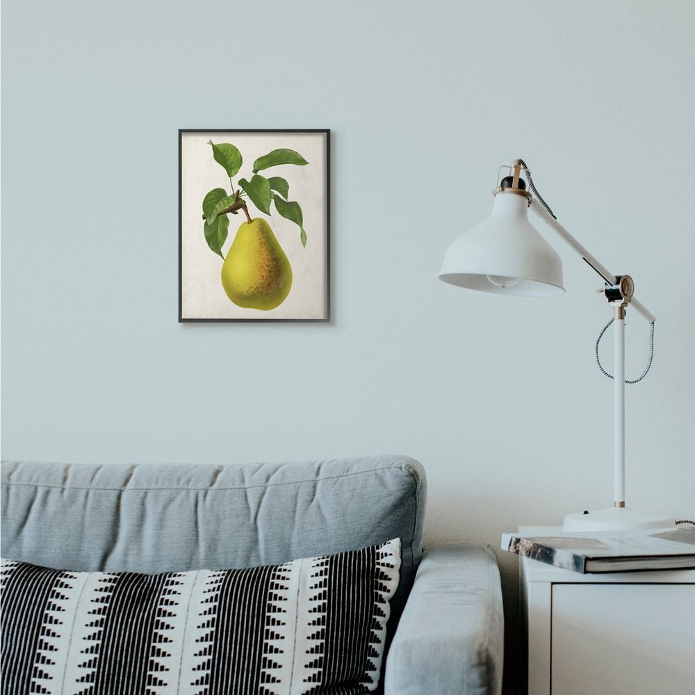 Stupell Industries Vintage Fruit Pear Painting Framed Giclee Texturized Art by Vision Studio