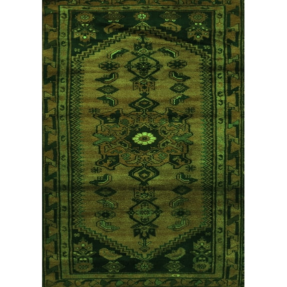Ahgly Company Indoor Rectangle Persian Green Traditional Area Rugs, 3' x 5'