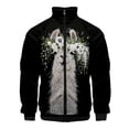 thumbnail image 3 of Chaqueta de manga larga informal con cremallera para hombre y mujer, con cuello levantado en 3D, de alpaca, de alta calidad, unisex, 3 of 5