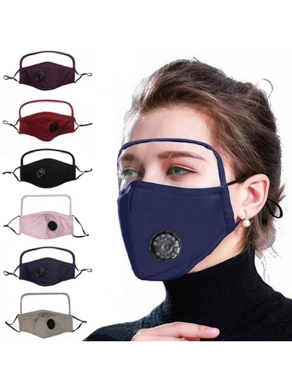 Washable Reusable Adult Cotton Face Cloths with Zipper Opening Design Breathable Outdoor Protective Bandanas with Eyes Shield for Men and Women