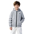 thumbnail image 3 of Kids Heated Hoodie Sweatshirts Boys Girls 7 Heating Zones Zip-Up Fleece Lined Electric Hooded Jackets Cold Weather Gray, 5 Y, 3 of 7