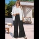 thumbnail image 5 of Pantalones Palazzo de Cintura Alta y Pierna para Mujer, con Encaje, para Playa, Holgados, Color Negro, Talla XXL, 5 of 6