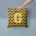 thumbnail image 2 of Carolines Treasures CJ1053-GPW1414 Letter G Chevron Black & Gold Fabric Decorative Pillow, 2 of 4