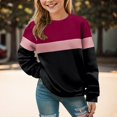 thumbnail image 6 of Sopiago Girls Sweatshirt Casual Crewneck Long Sleeve Cute Pullover Oversized Lightweight Fleece Tops Side Split Black,8-9 Years, 6 of 7