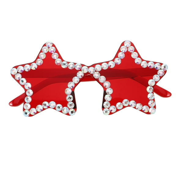 LOLIPPYY Star Shaped Frameless Sunglasses Red Trendy Festival Party Accessory Stylish Fun Glasses