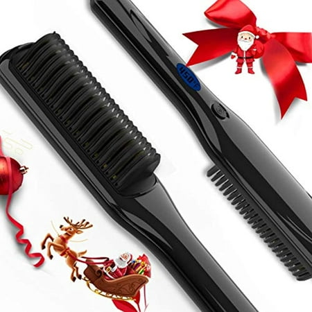 Beard Straightener, Aqziill Beard Comb Heated Beard Comb Brush with 3 Heat