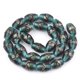 thumbnail image 2 of Handmade Gold Sand Lampwork Beads Drum Dark Cyan 15~18x10~12mm Hole: 1.5~2mm, 2 of 2