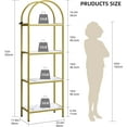 thumbnail image 2 of 4 Tier Arched Bookshelf, Industrial Open Back Bookcase, Modern Freestanding Display Shelving Unit Storage Rack with Metal Frame for Bedroom Living Room, White, 2 of 9