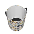 thumbnail image 3 of Daiia Flowers Butterfly Round Laundry Basket with Handles Thickened Waterproof Circular hamper,Dirty Clothes Storage Basket for Bedroom,Bathroom,College Dorm-Small, 3 of 8