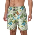 thumbnail image 2 of Uemuo Meadow Plants And Butterflies Pattern Mens Swim Trunks Quick Dry Board Shorts with Mesh Lining, Stretch Beach Shorts Quick Dry No-Chafing Board Shorts-XX-Large, 2 of 9
