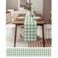 thumbnail image 3 of Sage Green Lattice Table Runner 120 Inches Long for Dining Table Decor,Farmhouse Pastoral Buffalo White Check Burlap Linen Farmhouse Table Runner Coffee Table Runners for Kitchen Party Holiday, 3 of 8