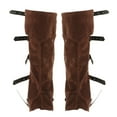 thumbnail image 5 of QccHieUs Boot Covers Soldier Costume Accessories Medieval Gaiters PU Costume Boots Covers Brown, 5 of 8