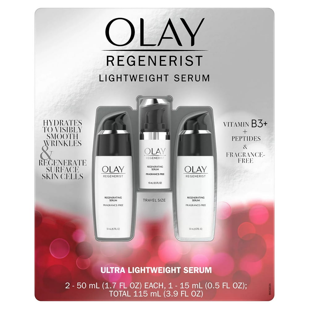 Olay Regenerist Regenerating Face Serum, Fragrance-Free, Pack of 2 