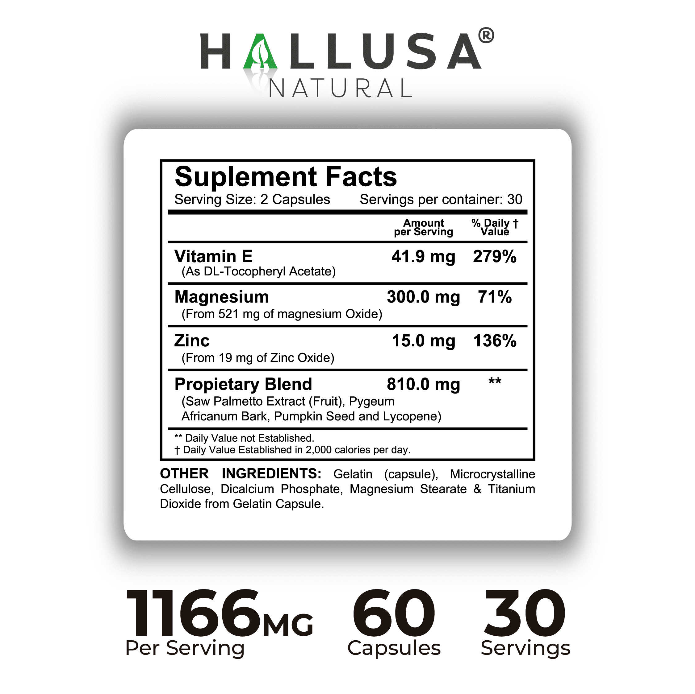 Hallprost Ultra Prostate Health Supplement for Men, Saw Palmetto 810mg Complex, Urinary Flow & Bladder Support, 60 Capsules | Hallusa Natural