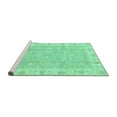 thumbnail image 2 of Ahgly Company Machine Washable Indoor Square Oriental Turquoise Blue Traditional Area Rugs, 6' Square, 2 of 4