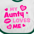 thumbnail image 4 of Inktastic My Aunty Loves Me with Hearts and Kiss Boys or Girls Baby Bib, 4 of 4