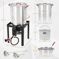 thumbnail image 4 of Ourlova 30Qt Turkey Fryer & 10Qt Fish Fryer Kit, 38000BTU Outdoor Propane Stove Stand, Turkey Rack, Injector, 4 of 6