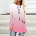 thumbnail image 2 of Samickarr Pullover Tunic Tops For Women Loose Fit Dressy Long Sleeve Crew Neck Sweatshirt Pullover Shirtslong Sleeve Printed T-Shirt Blouse Fall Tops, 2 of 5