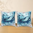 thumbnail image 2 of Summer Whale Throw Pillow Covers 16x16 Set of 2 Double-Sided Ocean Soft Decorative Cushion Covers, 2 of 5