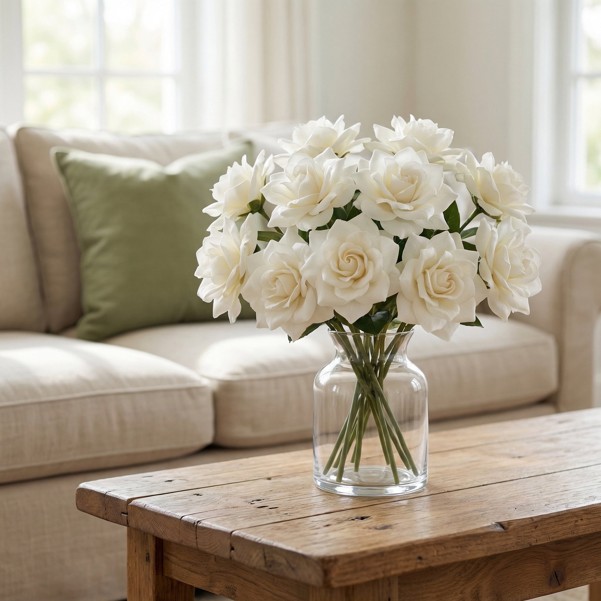 Unique Bargains Artificial Roses Bouquet Silk Rose with Detachable Flower [White]