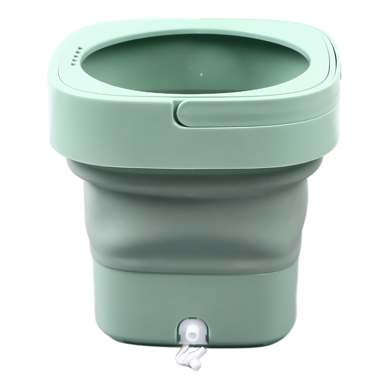 Mini Portable Bucket Washer, US Plug 100-240V Green Mini Foldable Washer Plastic  for Apartment