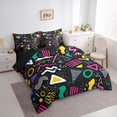 thumbnail image 3 of Feelyou Memphis Bedding Comforter Set 7pcs, Cycle Square Abstract Queen Bedding Sets, 3 of 8