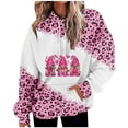 thumbnail image 2 of Fayshow0 Plus Size Clearance Breast Cancer Awareness Accessories T Shirts Hoodies for Women Trendy Loose Sweatshirts Long Sleeve Cute Print Patchwork Hooded Pullover Fall Clothes with Pocket, 2 of 7